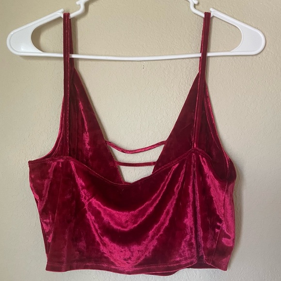 Red Earthbound red velvet bralette - Picture 3 of 4